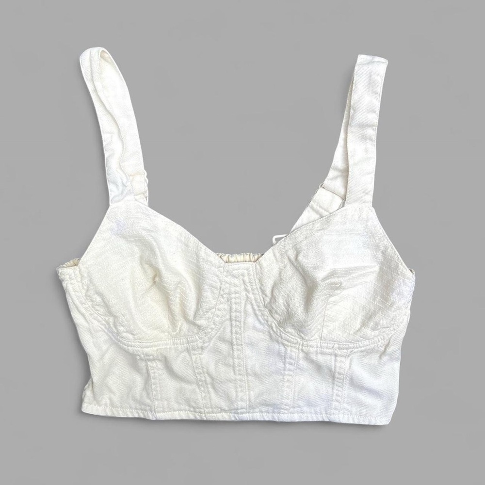 Small white denim tanktop